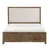 Mor Furniture Oaklyn Upholstered Panel Bed In Brown, Queen