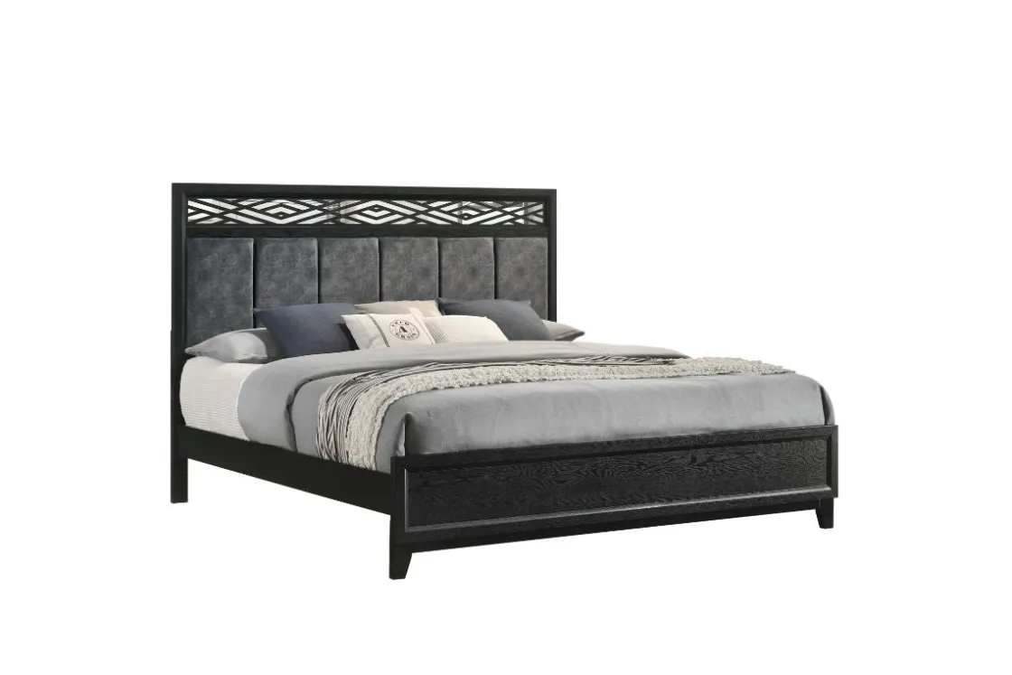 Mor Furniture Obsidian Panel Bed, Dresser, Mirror & Nightstand In , Queen