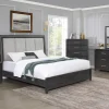Mor Furniture Odessa Panel Bed, Dresser, Mirror & Nightstand In Charcoal, Queen