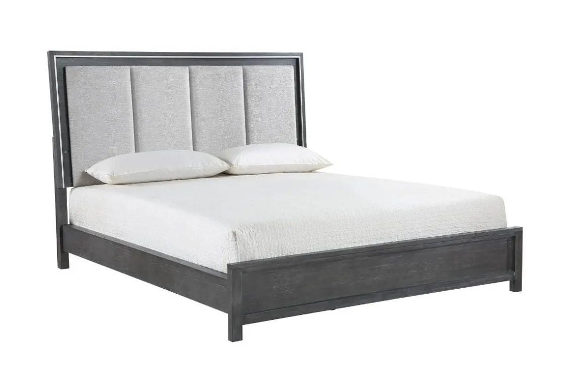 Mor Furniture Odessa Panel Bed In Charcoal, Queen