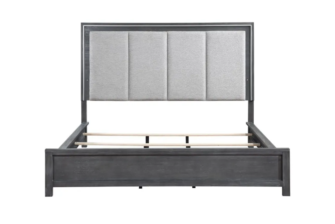 Mor Furniture Odessa Panel Bed In Charcoal, Queen