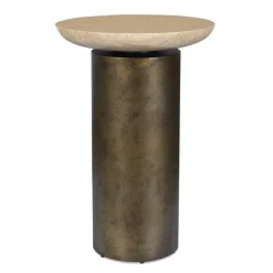 Mor Furniture Olso Outdoor Round Accent Table In Brass