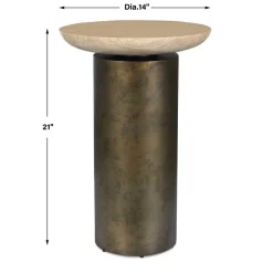 Mor Furniture Olso Outdoor Round Accent Table In Brass
