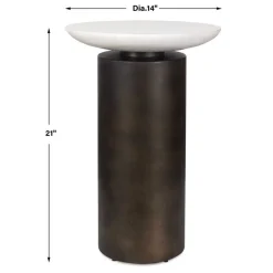 Mor Furniture Olso Outdoor Round Accent Table In Brass