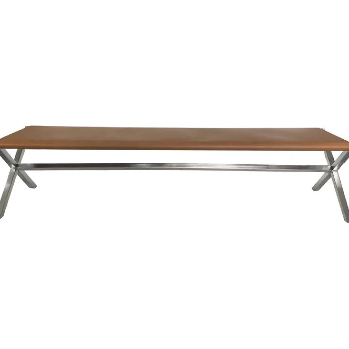 Mor Furniture One Director'S Leather Bench In Warm Cognac