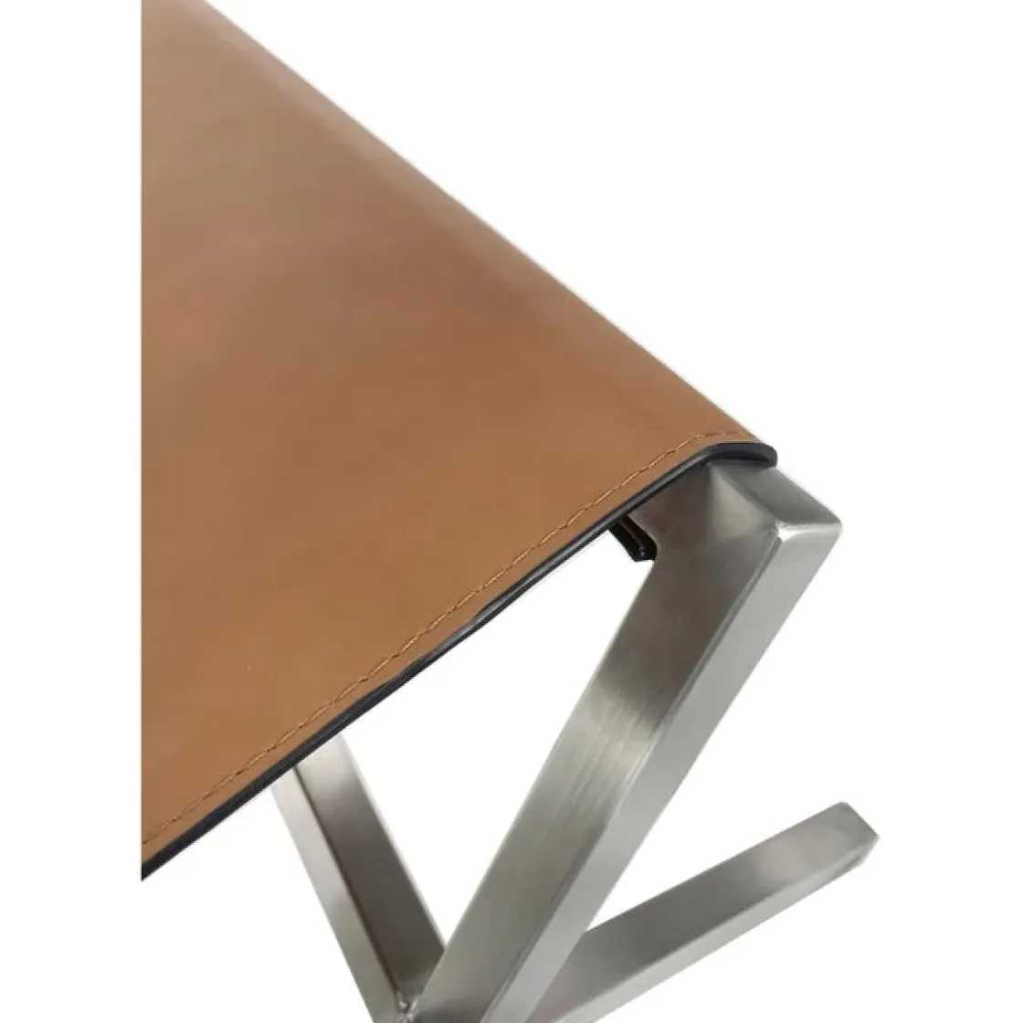Mor Furniture One Director'S Leather Bench In Warm Cognac