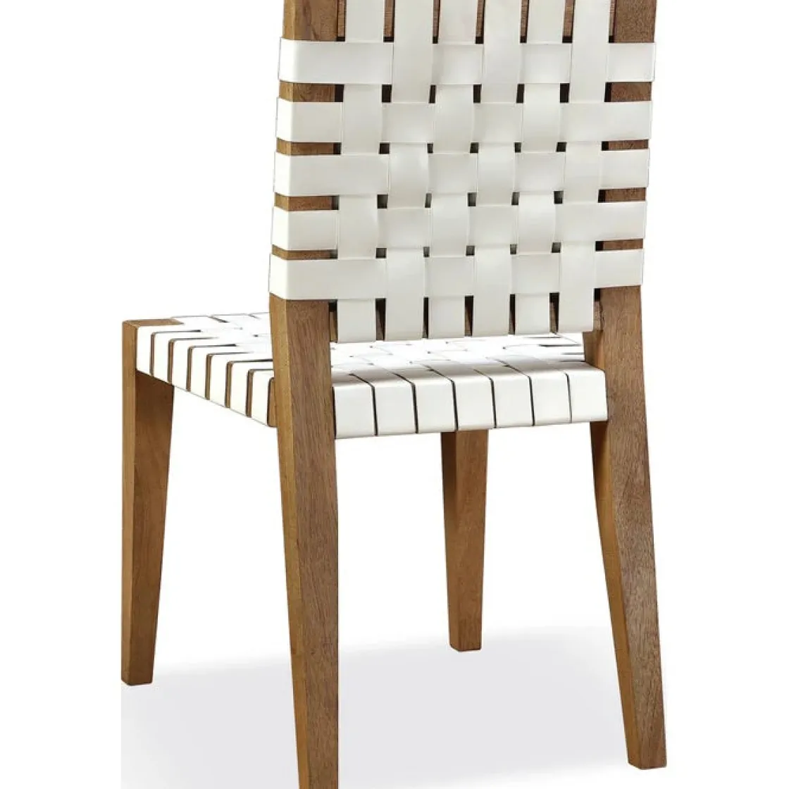 Mor Furniture One Side Chair In Bisque, Woven Leather, Set Of 2
