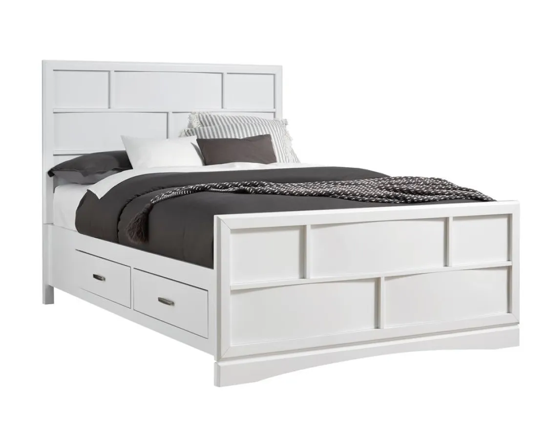 Mor Furniture Ontario Panel Bed W/ Storage In Gray, Eastern King
