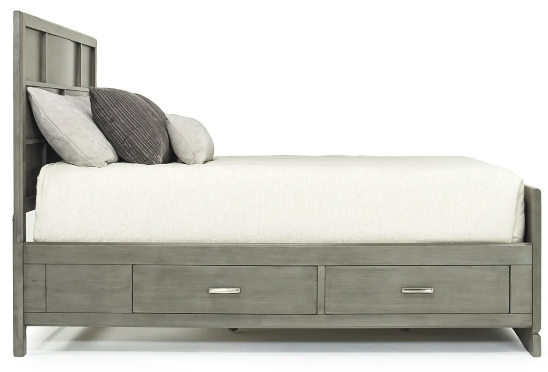 Mor Furniture Ontario Panel Bed W/ Storage In Gray, Eastern King