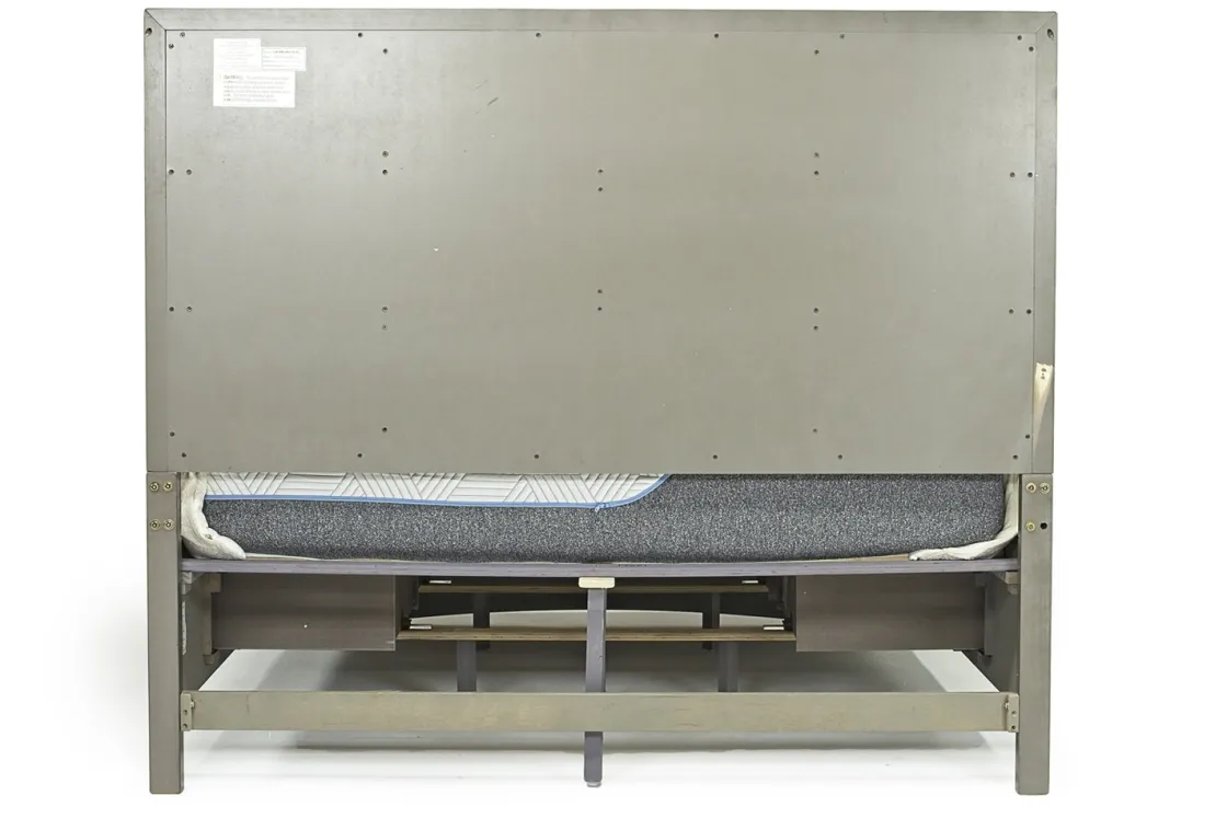 Mor Furniture Ontario Panel Bed W/ Storage In Gray, Eastern King