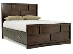 Mor Furniture Ontario Panel Bed W/ Storage In Gray, Eastern King