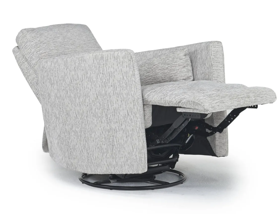 Mor Furniture Opal Swivel Gliding Recliner In Dove