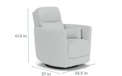 Mor Furniture Opal Swivel Gliding Recliner In Dove