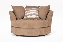 Mor Furniture Oracle Swivel Chair In Envy Bark