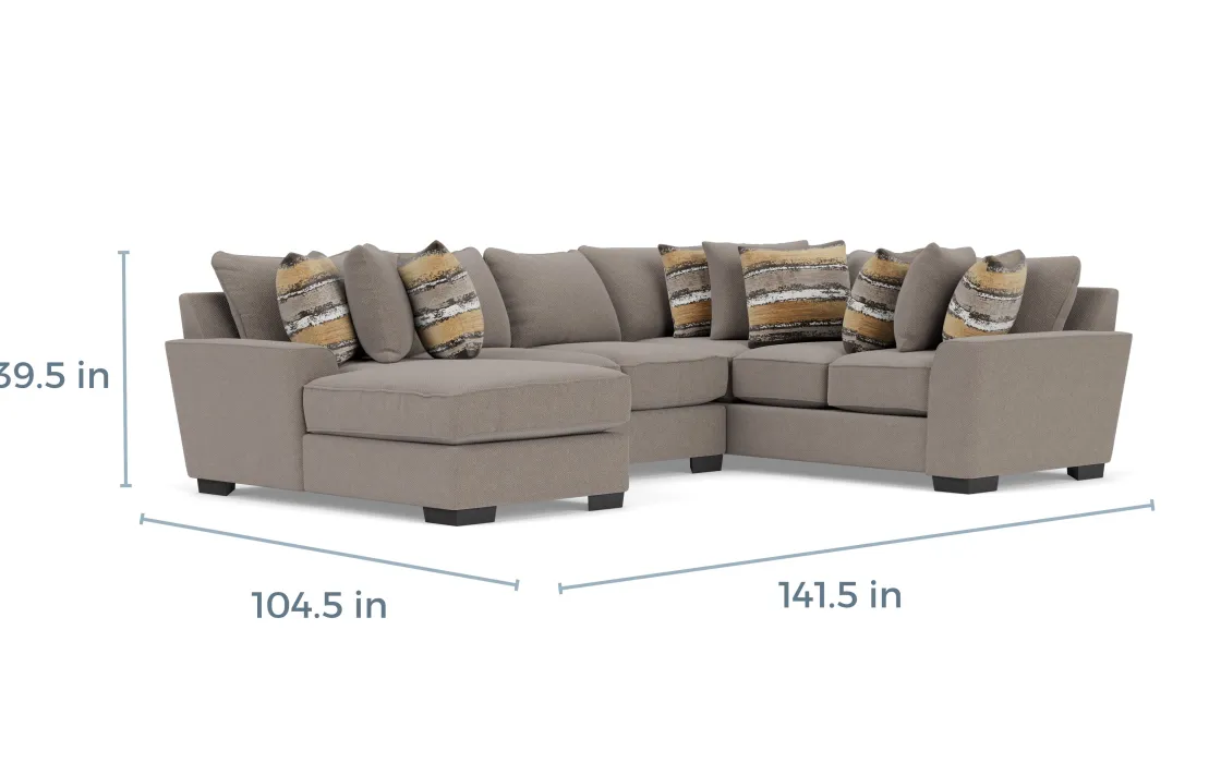 Mor Furniture Oracle Tux Loveseat Chaise Sectional In , Left Facing, Down