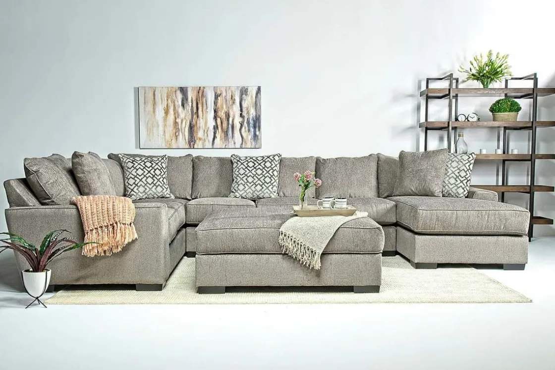 Mor Furniture Oracle Tux Sofa Chaise Sectional, Left Facing, Down - Custom Order