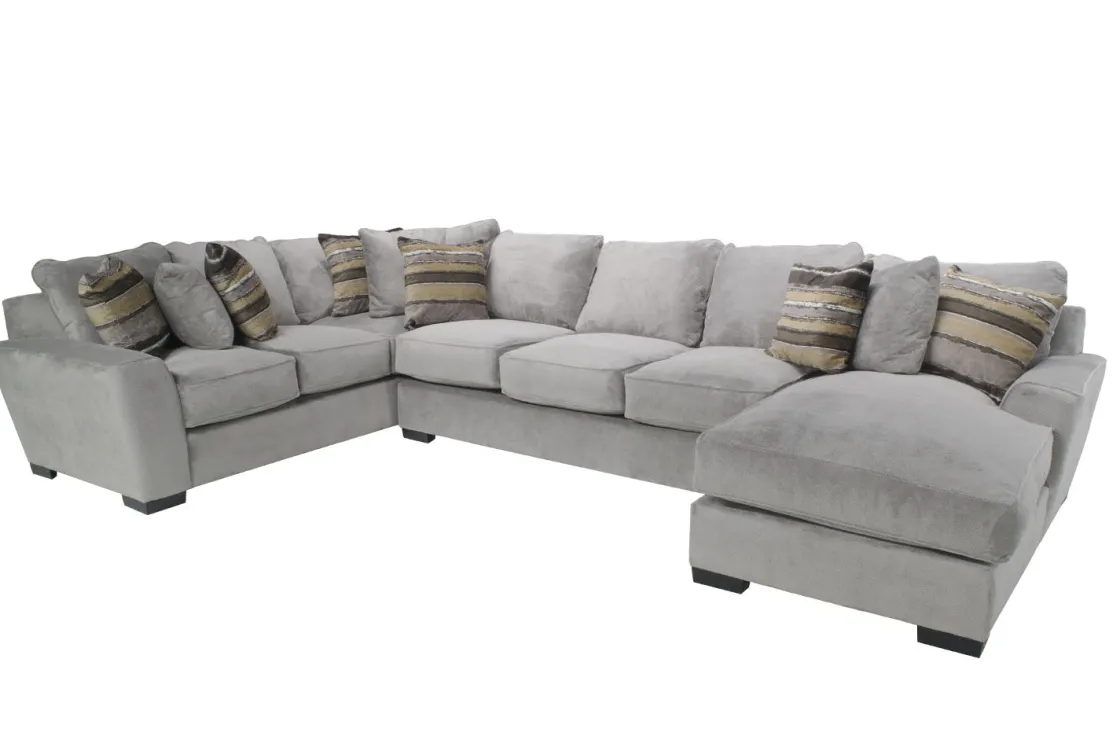 Mor Furniture Oracle Tux Sofa Chaise Sectional In Envy Ebony, Left Facing, Down