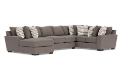 Mor Furniture Oracle Tux Sofa Chaise Sectional In Envy Ebony, Left Facing, Down