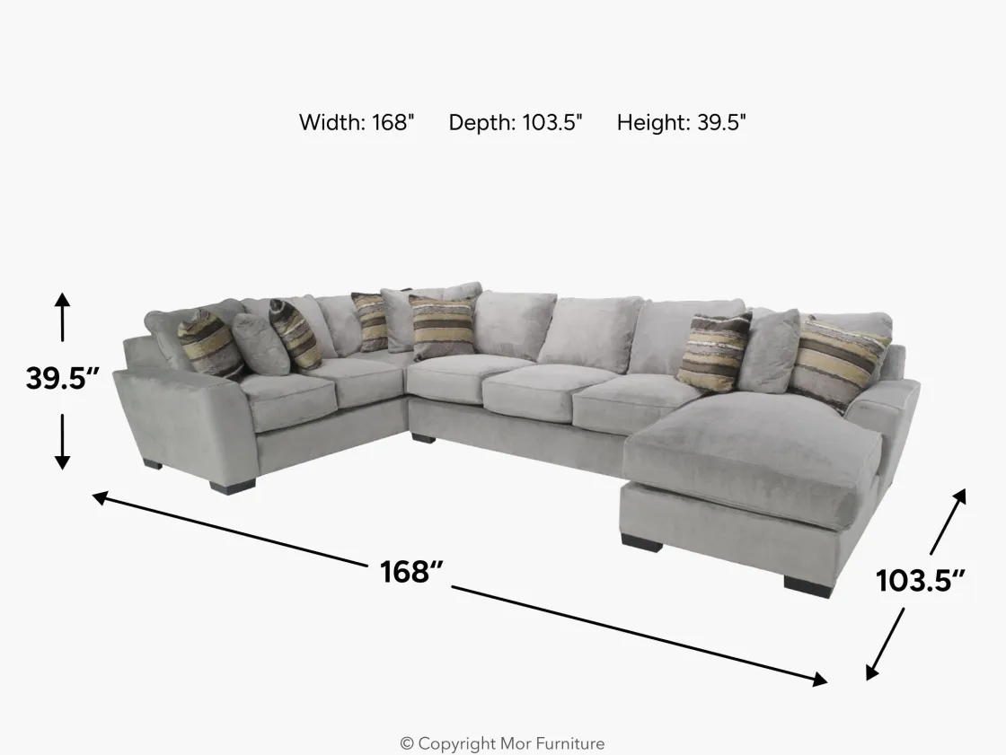 Mor Furniture Oracle Tux Sofa Chaise Sectional In Envy Ebony, Left Facing, Down
