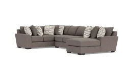 Mor Furniture Oracle Tux Sofa Chaise Sectional In Envy Ebony, Left Facing, Down