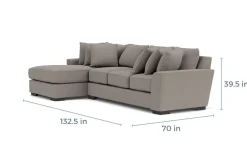 Mor Furniture Oracle Xl Sofa Chaise In , Left Facing, Down