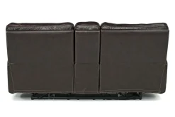 Mor Furniture Oslo 3 Power Console Loveseat In Dark Brown Leather