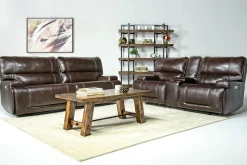 Mor Furniture Oslo 3 Power Recliner In Brown Leather