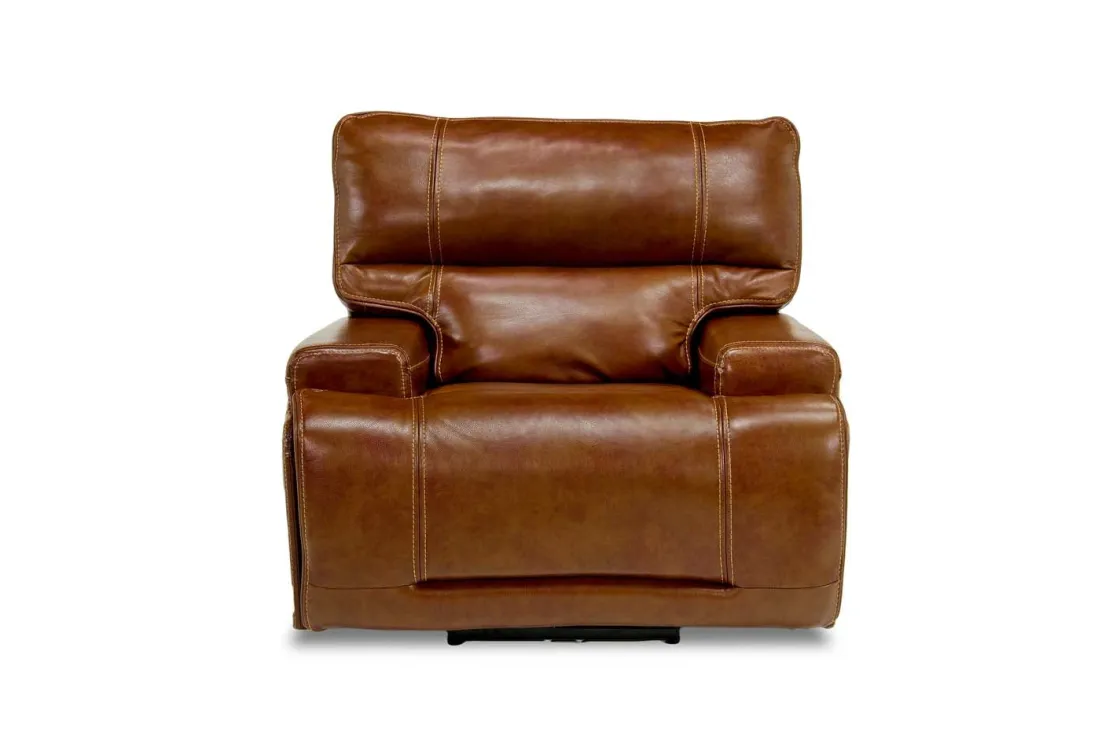 Mor Furniture Oslo 3 Power Recliner In Brown Leather