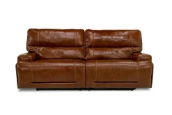Mor Furniture Oslo 3 Power Sofa In Brown Leather