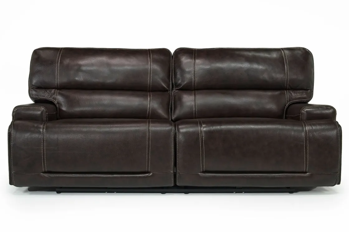 Mor Furniture Oslo 3 Power Sofa In Brown Leather