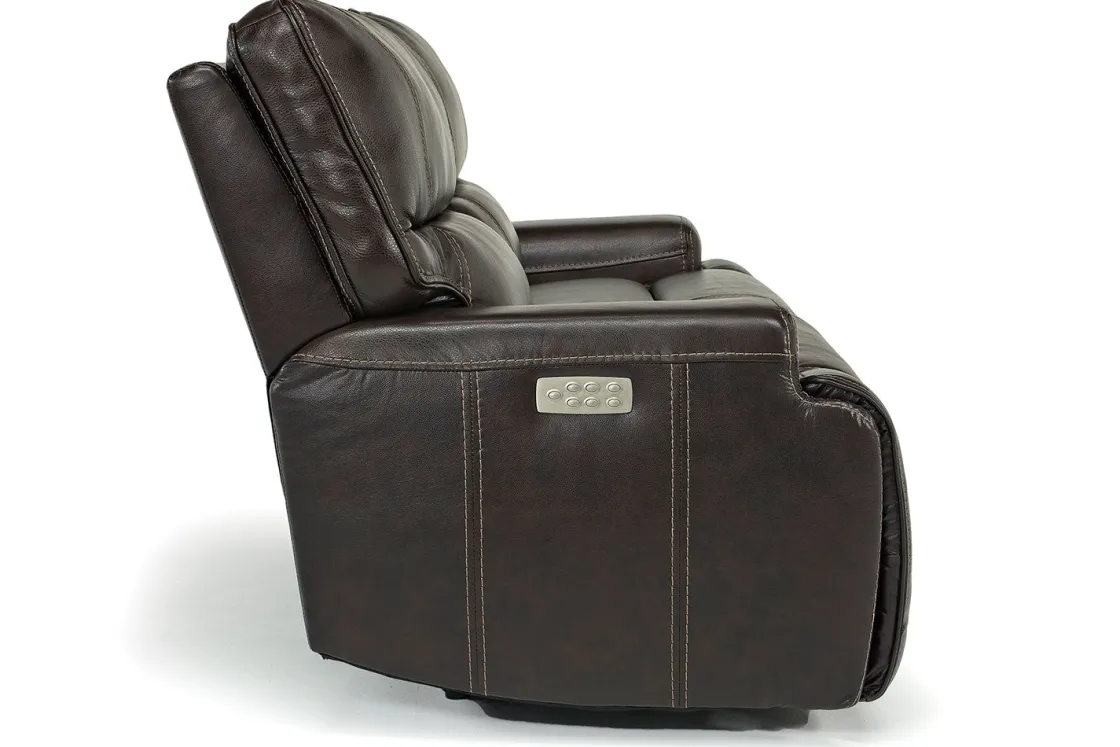 Mor Furniture Oslo 3 Power Sofa In Brown Leather