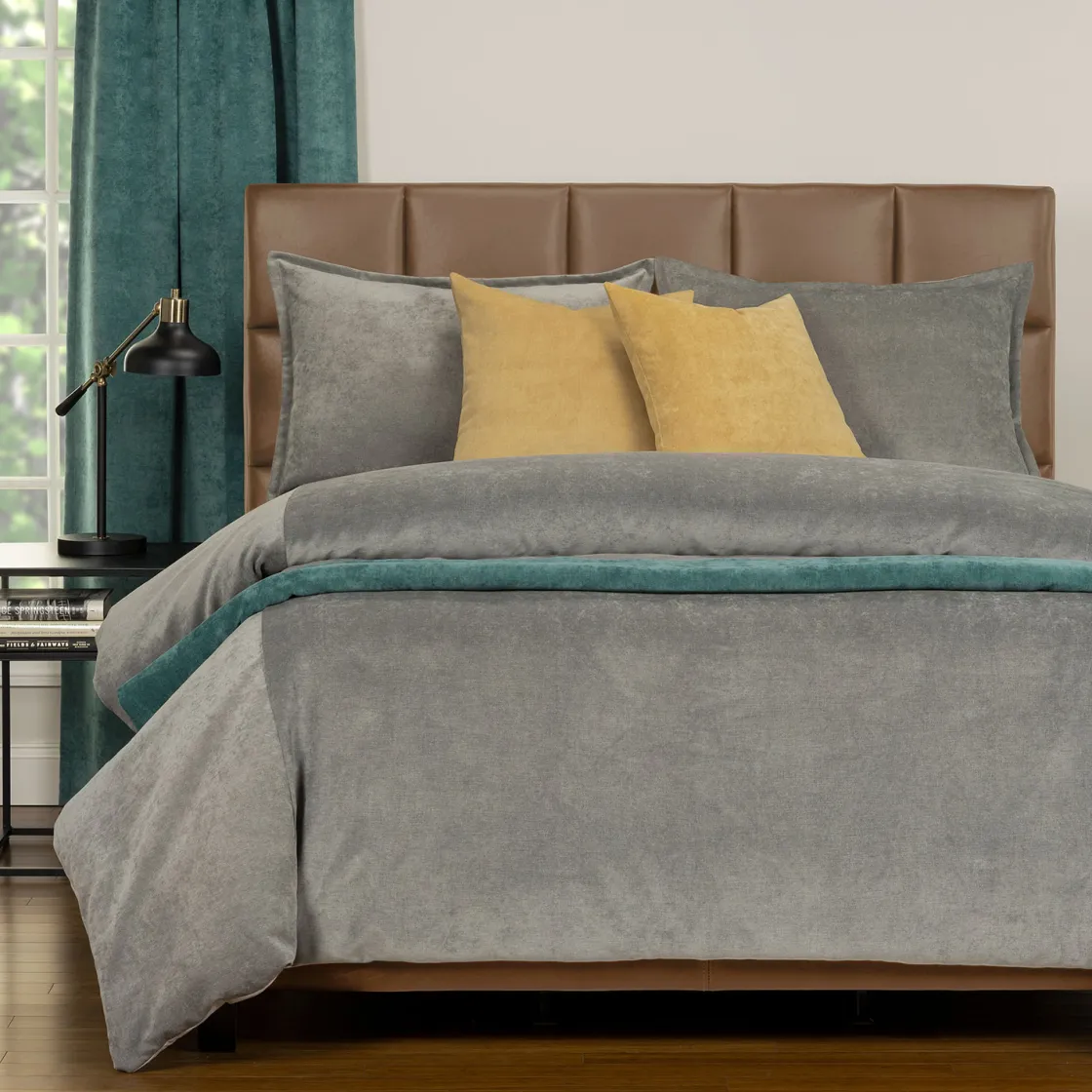 Mor Furniture Padma Duvet Set In Harbor Gray, 5 Piece, Queen