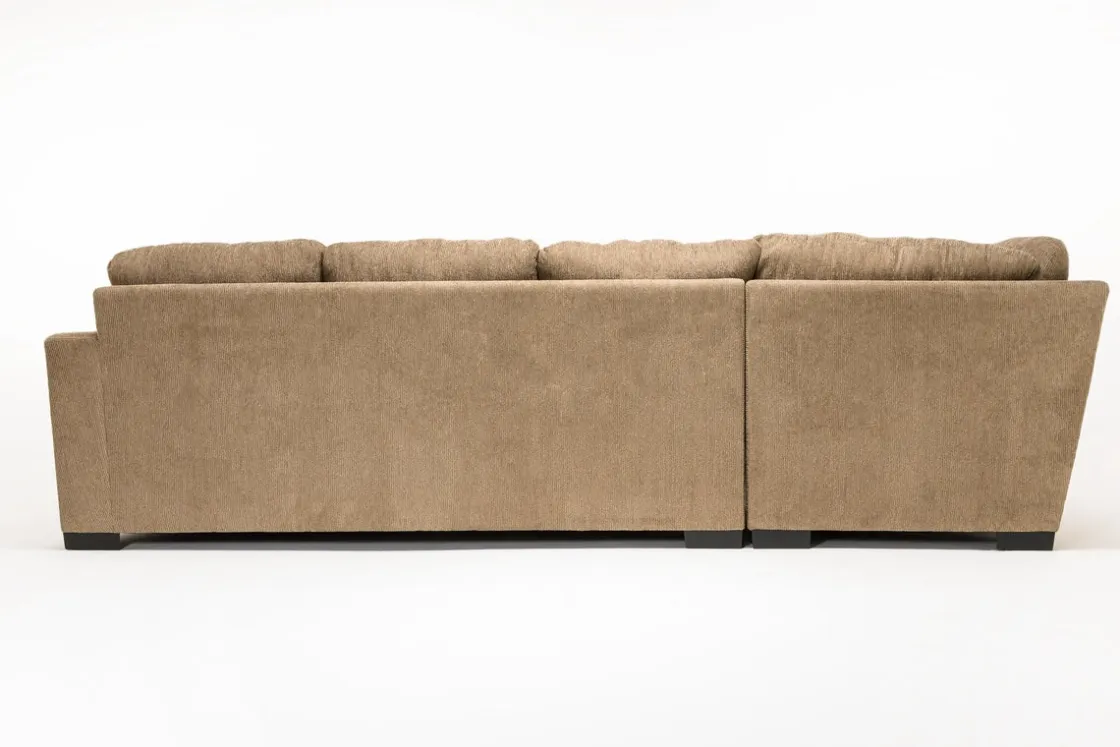 Mor Furniture Paige Dual Chaise Sectional In Sherry Bark, Left Facing