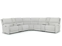 Mor Furniture Palencia 7 Piece 3 Power Sectional In Trento Charcoal
