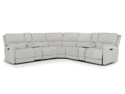 Mor Furniture Palencia 7 Piece 3 Power Sectional In Trento Charcoal