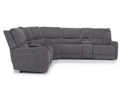 Mor Furniture Palencia 7 Piece 3 Power Sectional In Trento Charcoal