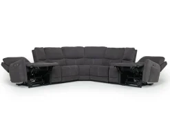 Mor Furniture Palencia 7 Piece 3 Power Sectional In Trento Charcoal
