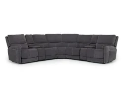 Mor Furniture Palencia 7 Piece 3 Power Sectional In Trento Charcoal