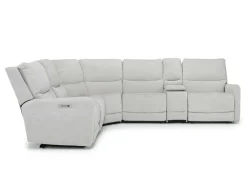 Mor Furniture Palencia 6 Piece 3 Power Sectional In Trento Dove