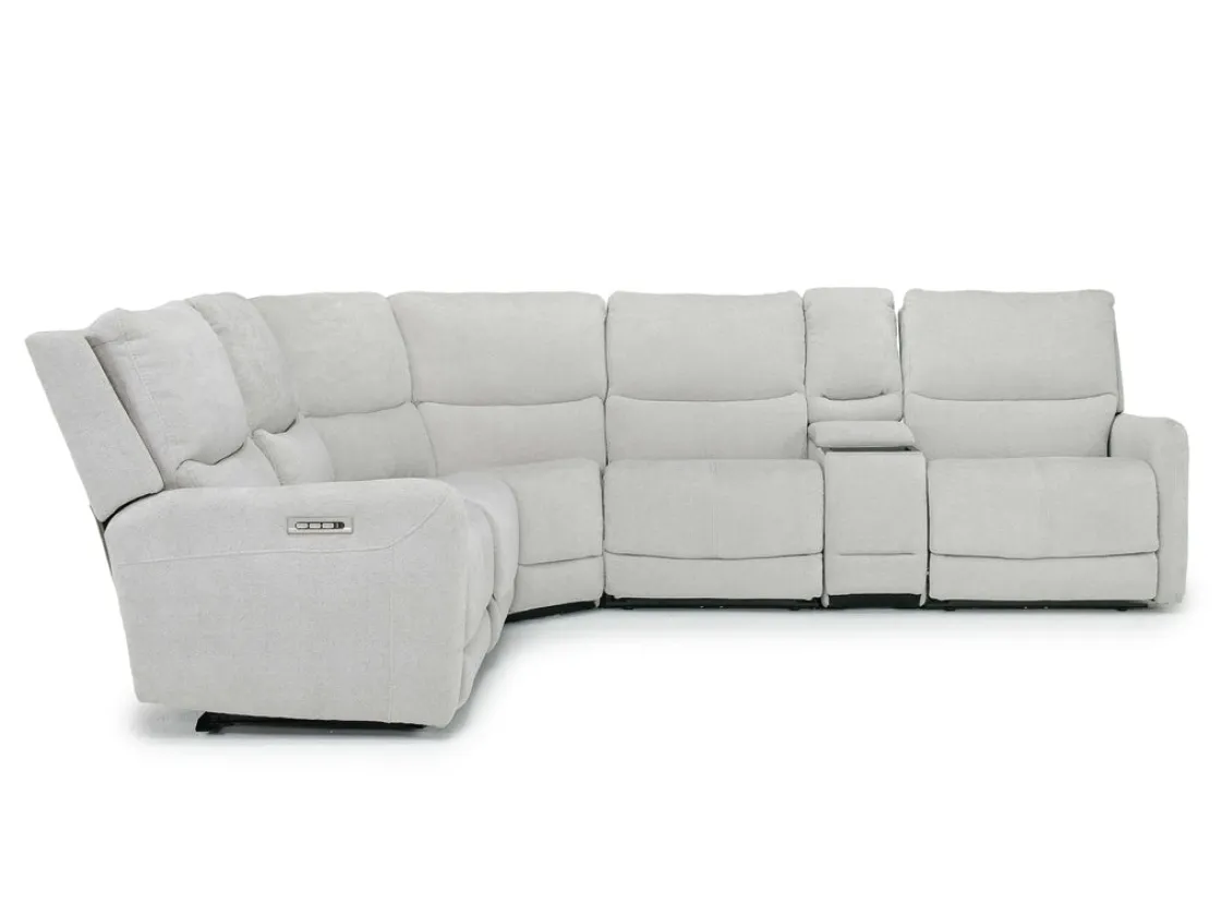 Mor Furniture Palencia 6 Piece 3 Power Sectional In Trento Dove