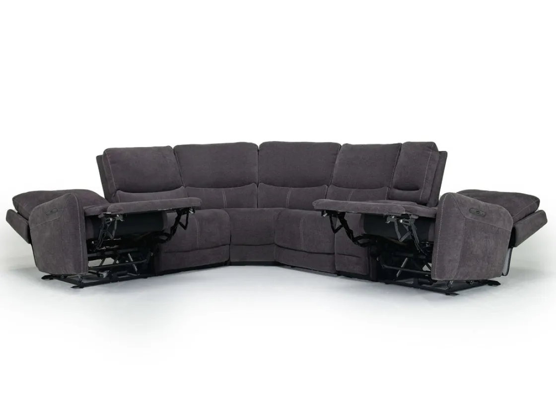 Mor Furniture Palencia 6 Piece 3 Power Sectional In Trento Dove