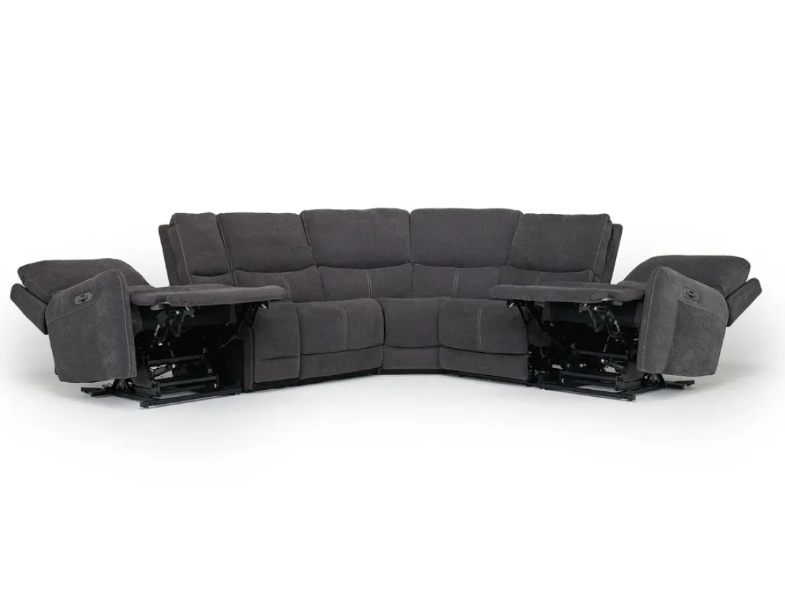 Mor Furniture Palencia 6 Piece 3 Power Sectional In Trento Dove