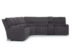 Mor Furniture Palencia 6 Piece 3 Power Sectional In Trento Dove