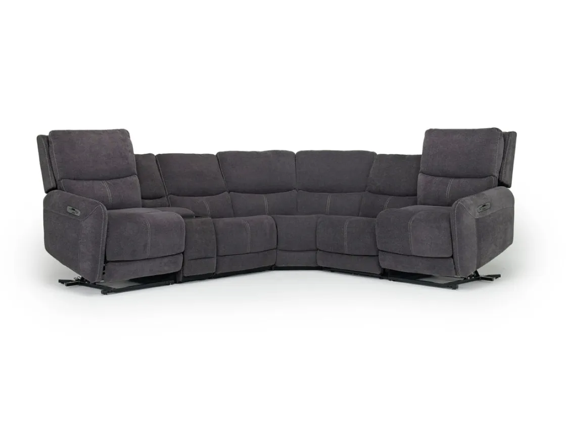 Mor Furniture Palencia 6 Piece 3 Power Sectional In Trento Dove