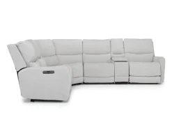 Mor Furniture Palencia 6 Piece 3 Power Sectional In Trento Dove