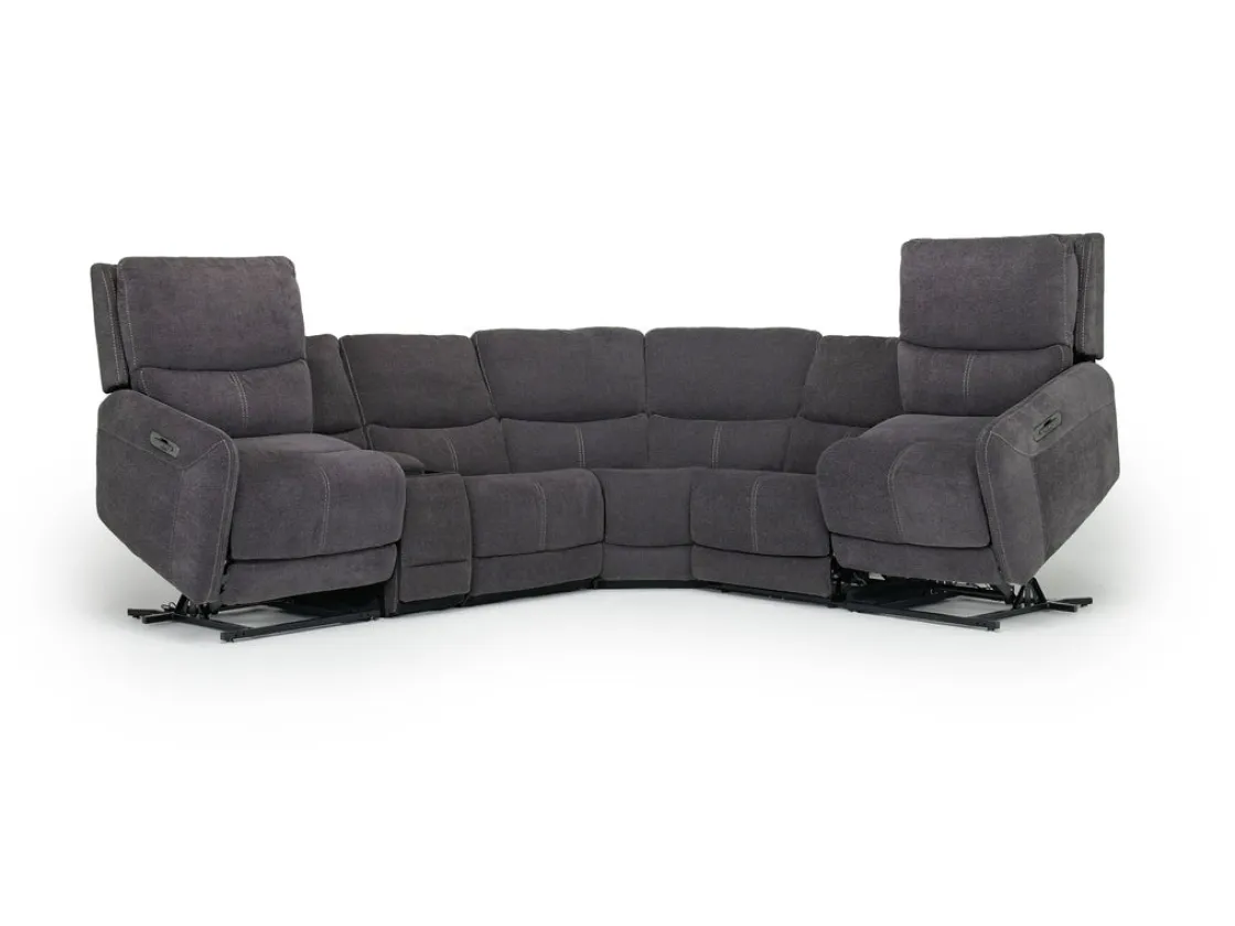 Mor Furniture Palencia 6 Piece 3 Power Sectional In Trento Dove