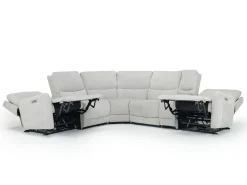 Mor Furniture Palencia 6 Piece 3 Power Sectional In Trento Dove