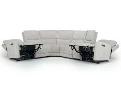Mor Furniture Palencia 6 Piece 3 Power Sectional In Trento Dove