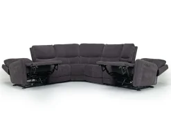 Mor Furniture Palencia 6 Piece 3 Power Sectional W/ 3 Power Armless Recliner In Trento Dove