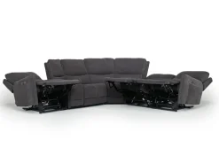 Mor Furniture Palencia 6 Piece 3 Power Sectional W/ 3 Power Armless Recliner In Trento Dove